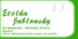 etelka jablonsky business card